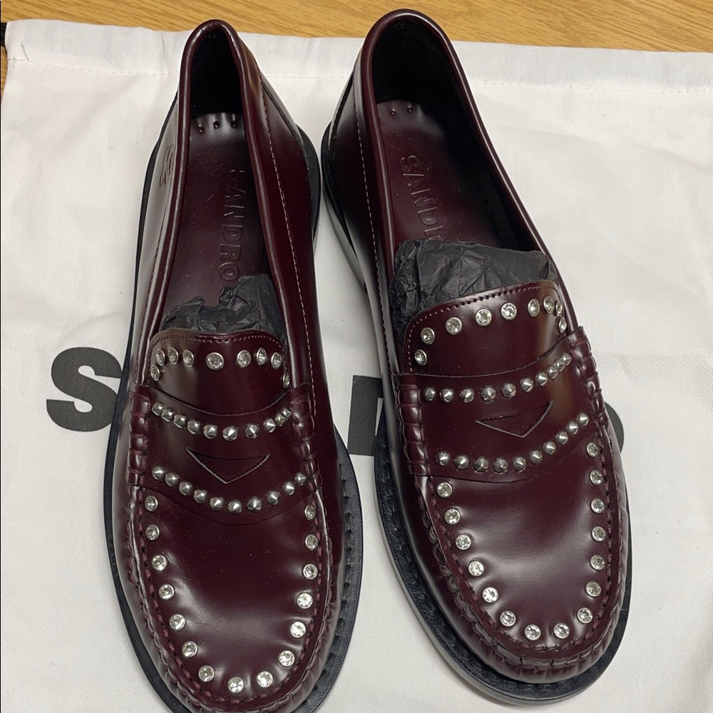 Liver Embellished Leather Loafers - Picture 2 of 5